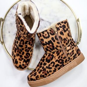 KIKI LARUE KATE LEOPARD FUR LINED BOOTS